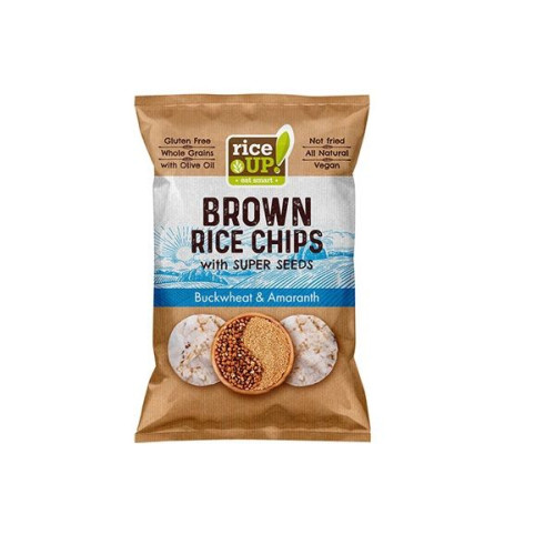 Rice Up Brown Rice Chips Buckwheat and Amaranth Brown Whole Grain Rice Chips with Buckwheat and Amaranth Gluten-Free 2.12 oz (60 g)