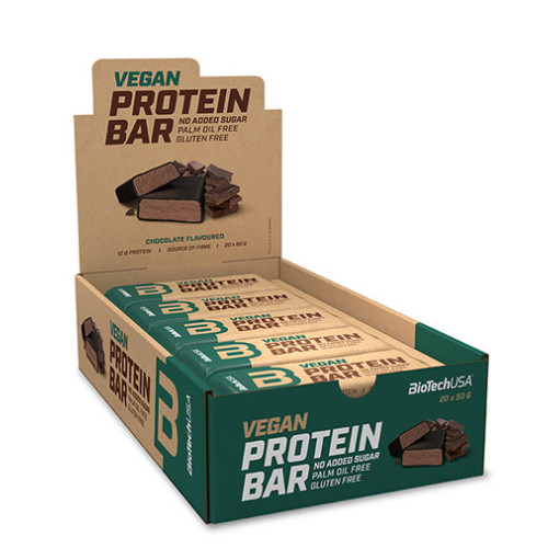 Biotech USA Vegan Protein Bar Box Chocolate 20 x 1.76 oz (50 g)