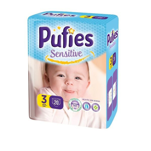 Pufies Art Dry Artistic Diapers 3 Midi M for Babies and Children 8.8-19.8 lb (4-9 kg) 20 pcs