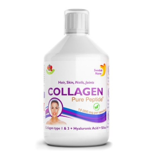 Swedish Nutra Liquid Collagen 10 000mg + Hyaluronic Acid 50 mg 16.91 fl oz (500 ml)