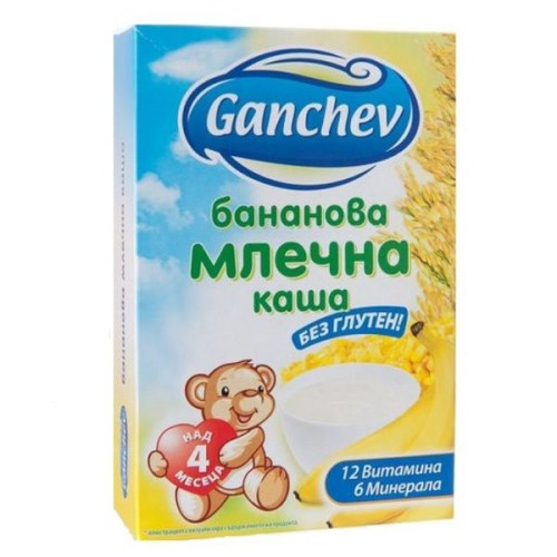 Ganchev Banana Milk Porridge for Children 4+ Months 7.05 oz (200 g)