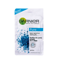 Garnier Pure Self-Heating Face Mask with Zinc 2 Doses 0.2 fl oz (6 ml)