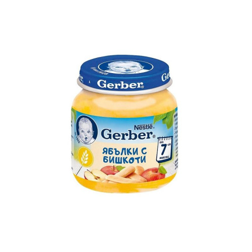 Gerber Apple Puree with Biscuits for Children 7+ Months 4.41 oz (125 g)