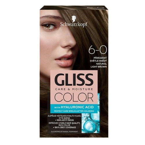 Gliss Color Permanent Hair Color 6-0 Natural Light Brown