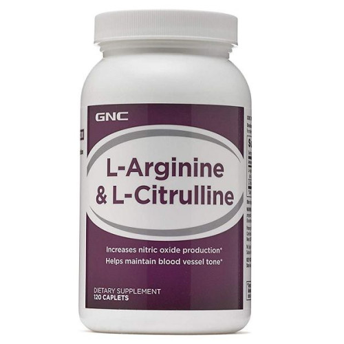 GNC L-Arginine + L-Citrulline for Blood Vessel Tone 120 Caplets