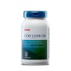 GNC Triple Cod Liver Oil 90 Capsules Natural Source of Omega-3 Vitamins a and D