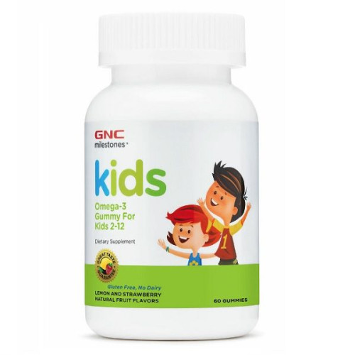 GNC Milestones Kids Omega-3 Chewable Gummies for Children 2 to 12 Years Old 60 Gummies