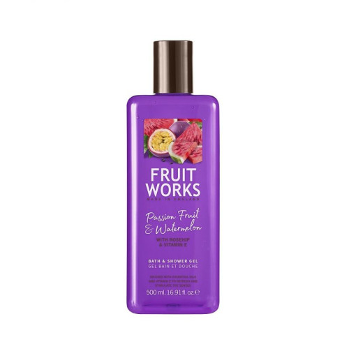 Friut Works Shower Gel with Passion Fruit and Watermelon Scent 16.91 fl oz (500 ml)