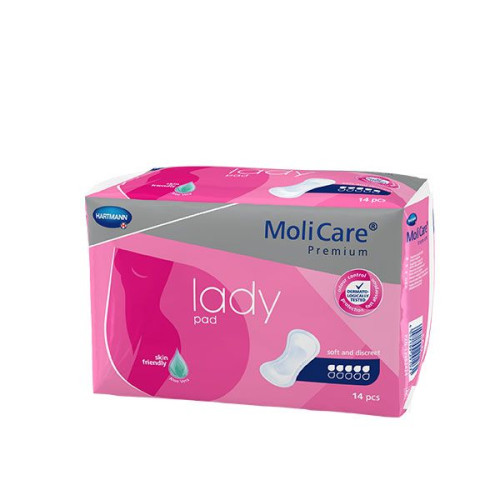 Hartmann Molicare Lady Absorbent Pads for Women with Very Frequent Leakage 5 Drops 14 pcs