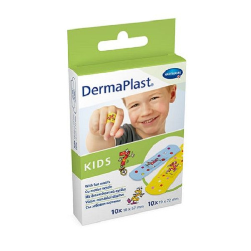 Hartmann Dermaplast Kids Waterproof Children's Plasters 2 Sizes for Small Wounds 20 pcs