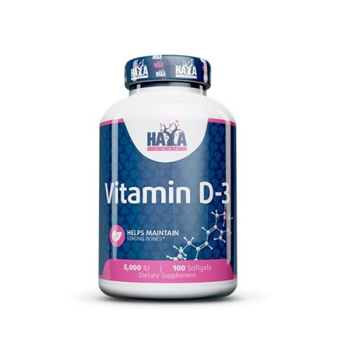Haya Labs Vitamin D3 for Healthy and Strong Bones 5000 i.u. 100 Capsules