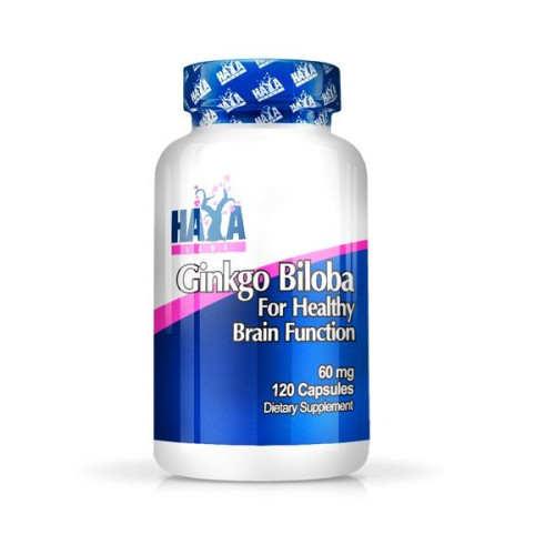 Haya Labs Ginkgo Biloba for Good Memory and Concentration 60 mg 120 Capsules
