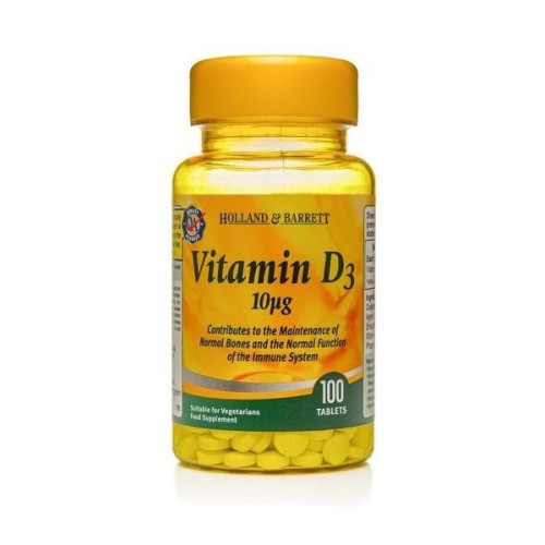 Holland and Barrett Vitamin D3 for Optimal Health and Tone 10 mcg 100 Tablets