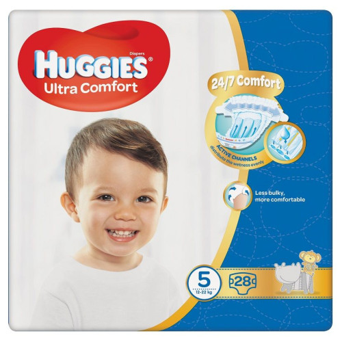Huggies Ultra Comfort 5 Junior Diapers for Babies and Children 26.5-48.5 lb (12-22 kg) 28 pcs