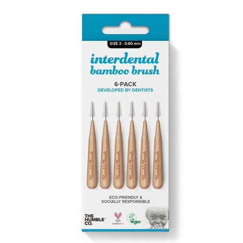 The Humble Co. Interdental Bamboo Toothbrushes Size 3 - 0.02" (0.6 mm) 6 pcs