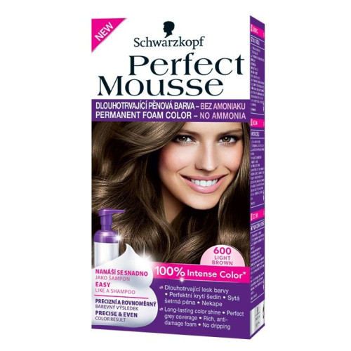 Schwarzkopf Perfect Mousse Permanent Ammonia-Free Mousse Hair Dye Light Brown 600