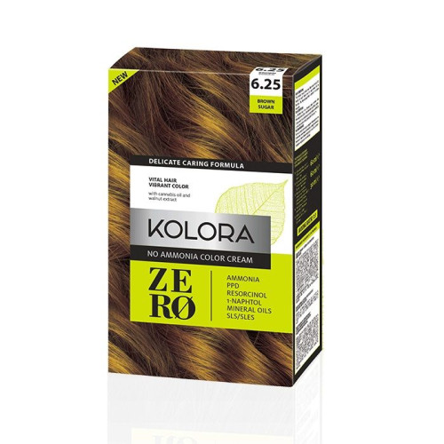 Kolora Zero Ammonia-Free Semi-Permanent Cream Hair Dye 6.25 Brown Sugar