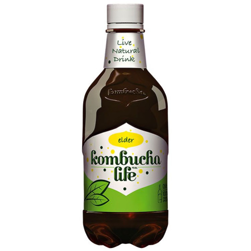 Kombucha Life Naturally Carbonated Tea with Elderflower 16.91 fl oz (500 ml)