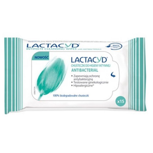 Lactacyd Antibacterial Protective Intimate Wet Wipes for Delicate Areas 15 pcs