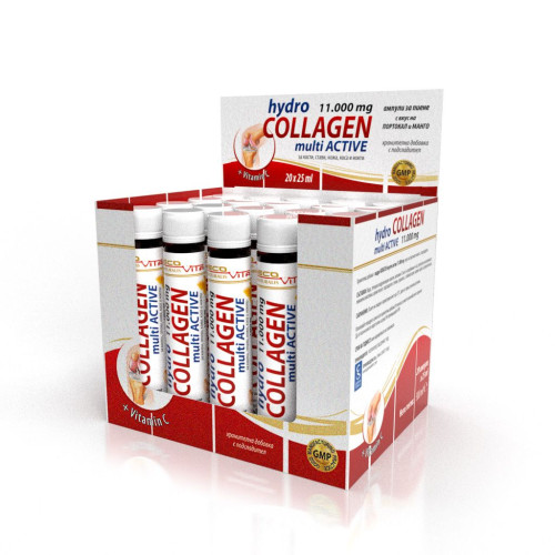 Lecovita Hydro Collagen Multi Active for Healthy Muscles and Joints Drinkable 11000 mg 20 Ampoules