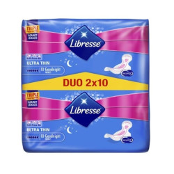 Libresse Ultra Thin Nighttime Sanitary Pads Duo 20 pcs