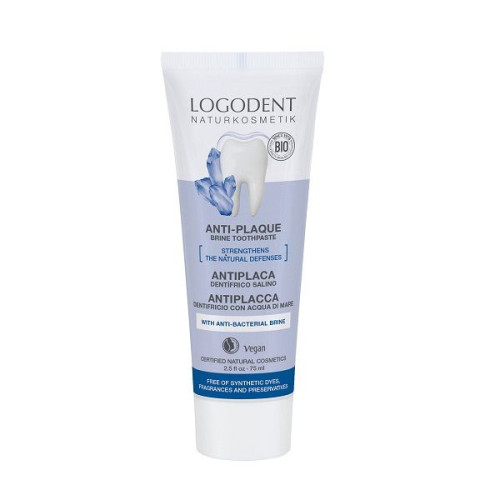 Logodent Anti-Plaque Vegan Toothpaste Against Plaque with Sea Salt 2.54 fl oz (75 ml)