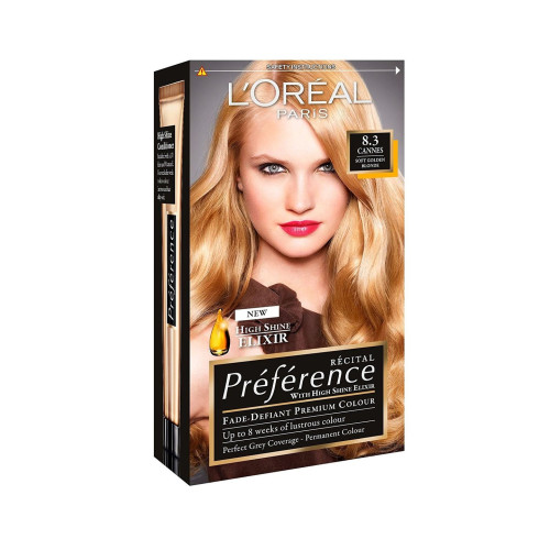 L'oreal Preference Hair Dye Light Golden Blonde 8.3 Cannes