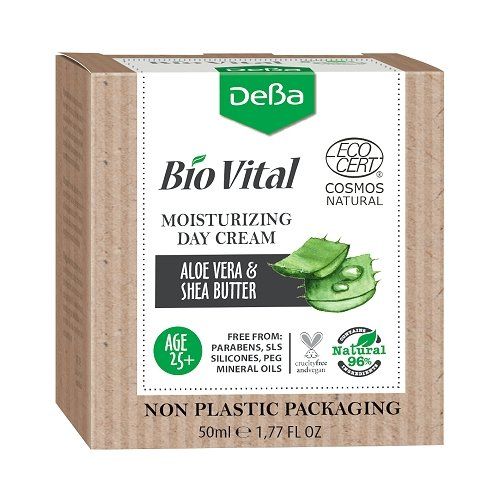 Deva Biovital Natural Moisturizing Day Cream for Face Aloe Vera Extract and Shea Butter 25+ 1.69 fl oz (50 ml)