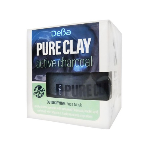 Deva Pure Clay Active Charcoal Detoxifying Face Mask Activated Charcoal Kaolin and Vitamin E 1.69 fl oz (50 ml)
