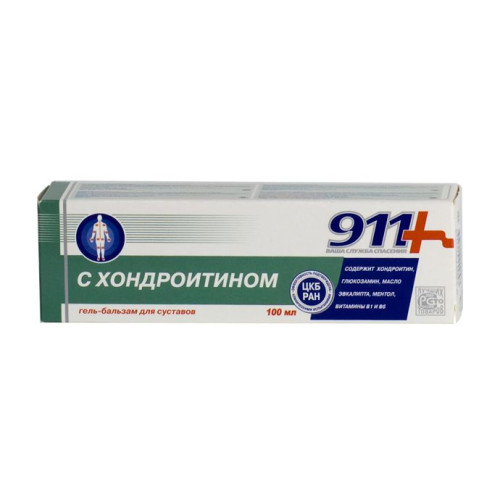 911 Chondroitin Massage gel-balm for Body for Joint Pain and Stiffness 3.38 fl oz (100 ml)