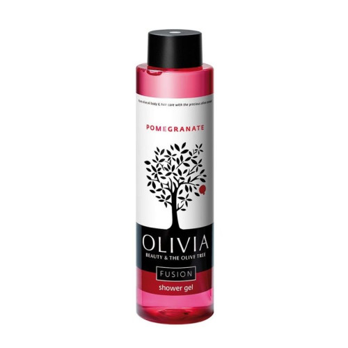 Olivia Fusion Natural Shower Gel with Olive Oil and Pomegranate Extract 10.14 fl oz (300 ml)