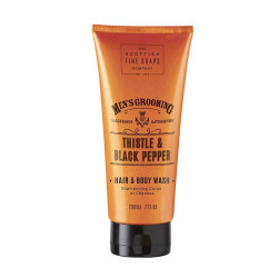 Scottish Fine Soaps Thistle and Black Pepper Hair and Body Shampoo for Men 6.76 fl oz (200 ml)