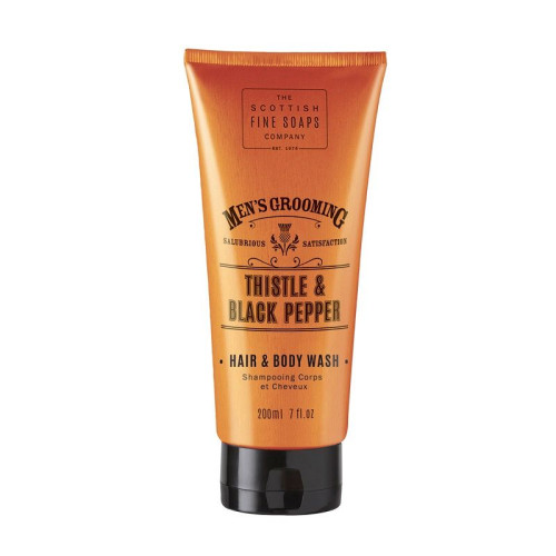 Scottish Fine Soaps Thistle and Black Pepper Hair and Body Shampoo for Men 6.76 fl oz (200 ml)