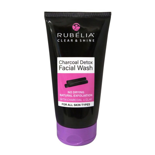 Rubelia Clear and Shine Cleansing Gel for Face with Activated Charcoal and Clay 5.07 fl oz (150 ml)