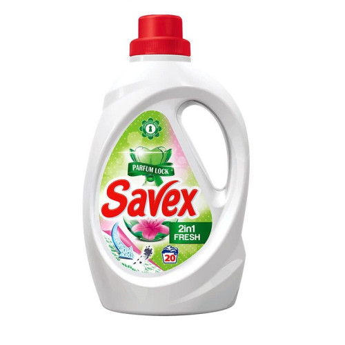 Savex Parfum Lock 2-in-1 Fresh Liquid Laundry Detergent for White and Colors 37.2 fl oz (1100 ml)
