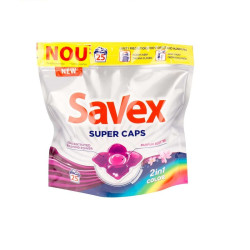 Savex Super Caps 2-in-1 Color Concentrated Laundry Detergent for Colored Fabrics 25 Capsules