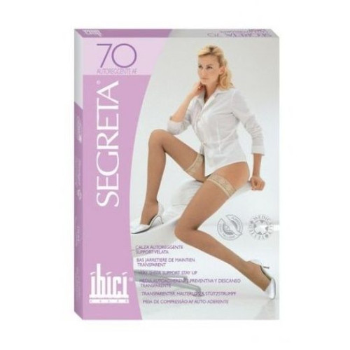 Segreta 70 Silicone Women's Socks with Medium Compression Color Chamois Size 5/36 1 pc