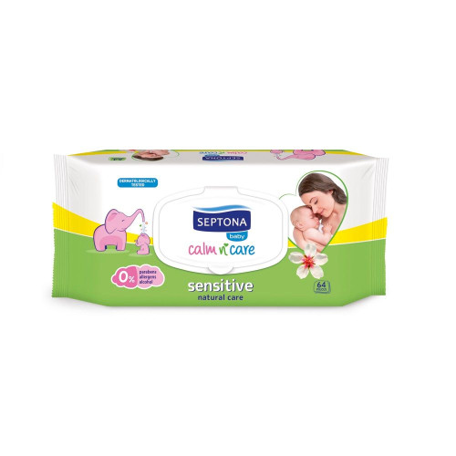 Septona Sensitive Wet Wipes for Delicate Baby Skin 64 pcs