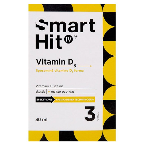 Valentis Smart HIT IV Vitamin D3 for High Immunity and Healthy Bones and Muscles 1.01 fl oz (30 ml)