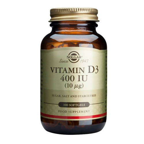 Solgar Vitamin D3 for Mobility and Healthy Bones 400 i.u. 100 Capsules