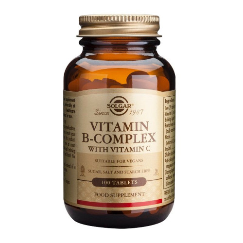 Solgar Vitamin B Complex + Vitamin C for a Healthy Nervous System 100 Tablets