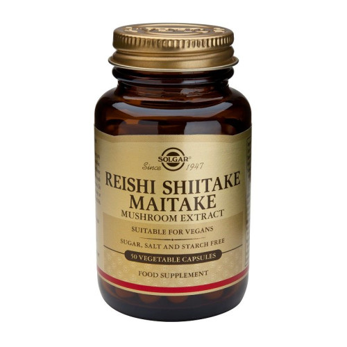 Solgar Reishi Shiitake Maitake for Strong Immunity and Health 50 Capsules