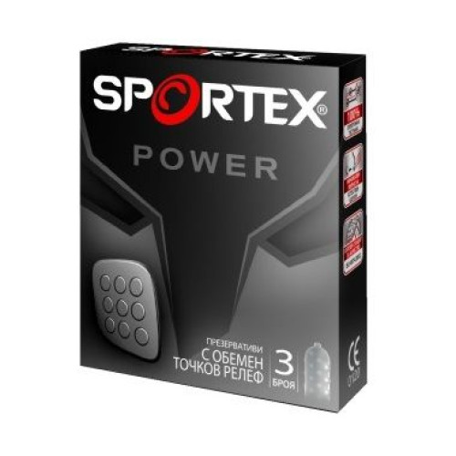 Sportex Power Textured Condoms 3 pcs
