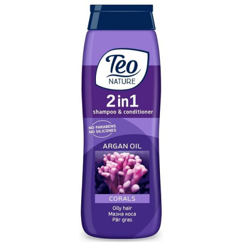 Teo Nature Corals Shampoo and Conditioner with Coral and Argan for Oily Hair 13.53 fl oz (400 ml)