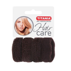 Titania Hair Care Hair Ties Brown Color 4 pcs