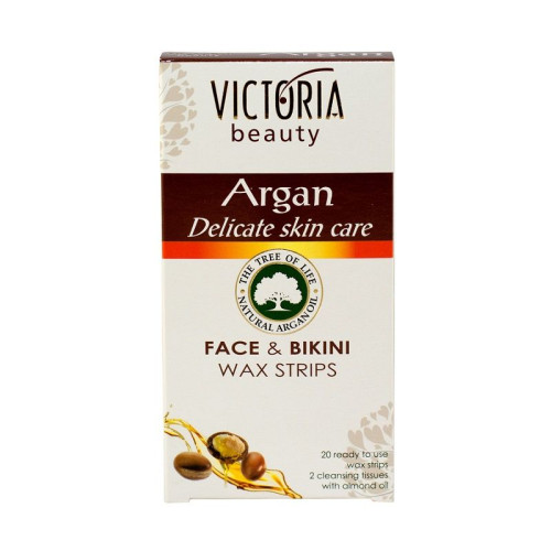 Victoria Argan Depilatory Strips for Face and Bikini Area with Argan Oil 20 pcs