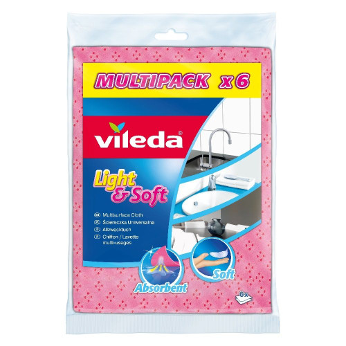 Vileda Light and Soft Universal Household Cloth 6 pcs