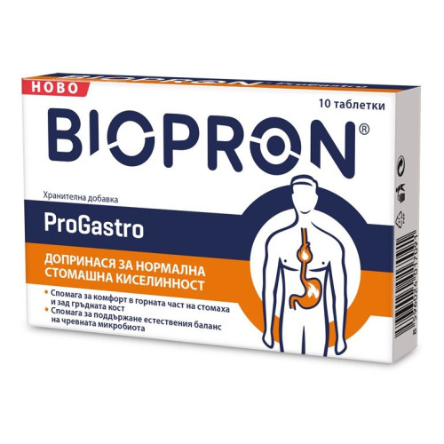 Walmark Biopron Progastron for Stomach Problems Gluten-Free 10 Tablets