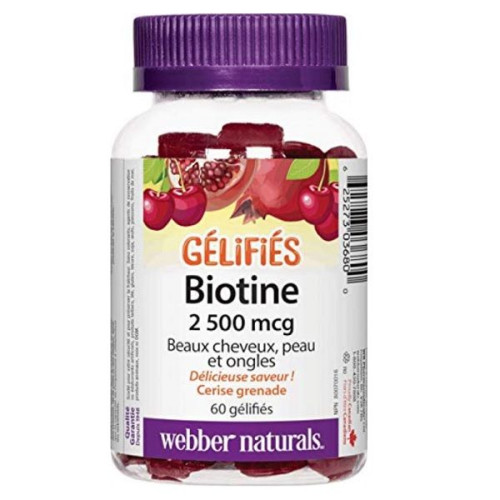 Webber Naturals Biotin Gummies Multivitamin for a Healthy Body 2500 mcg 60 Gummies