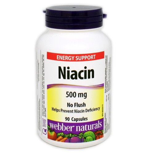 Webber Naturals Niacin Vitamin B3 for Lowering Cholesterol 90 Capsules